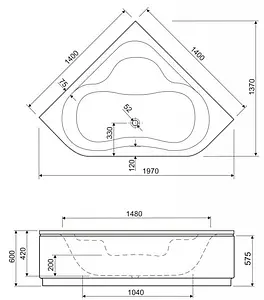 Ванна акриловая Cezares Plitvice 140x140 Ванна акриловая Cezares Plitvice 140x140, 2