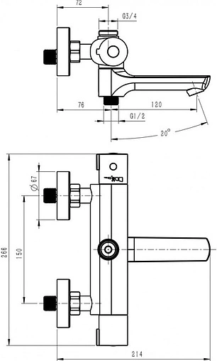 Термостат для душевой системы для ванны Swedbe Hermes хром 9041