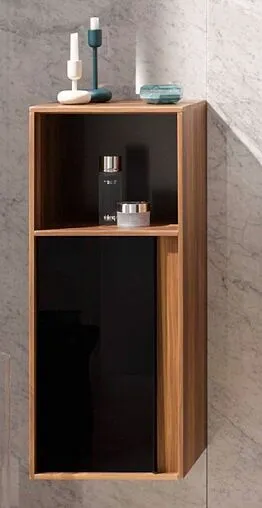 Шкаф-пенал подвесной VitrA Metropole 40 L черное акриловое стекло/сливовое дерево 58208 Шкаф-пенал подвесной VitrA Metropole 40 L черное акриловое стекло/сливовое дерево 58208