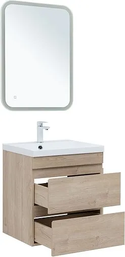 Тумба под умывальник подвесная Aquanet Нота New 60 дуб светлый 00334197