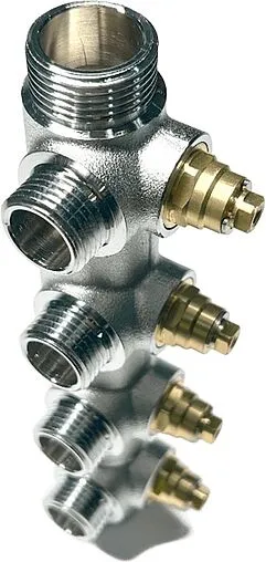 Коллектор регулирующий проходной 4 отвода ¾&quot;в/н x ½&quot;н Uni-fitt 414C3240
