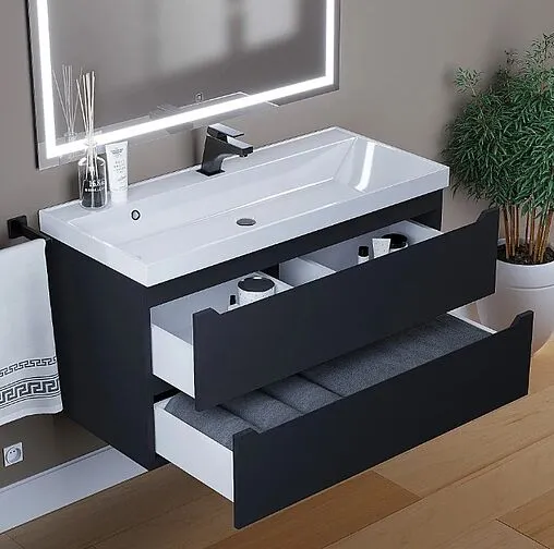 Тумба-умывальник подвесная Uperwood UPD Tanos 100 чёрный матовый 291020256 Тумба-умывальник подвесная Uperwood UPD Tanos 100 чёрный матовый 291020256