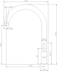 Смеситель для кухни Rossinka хром X25-23U Смеситель для кухни Rossinka хром X25-23U, 2