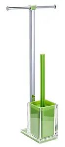 Ёршик для унитаза Fixsen Rainbow зелёный/хром FX-32-04 Ёршик для унитаза Fixsen Rainbow зелёный/хром FX-32-04, 1