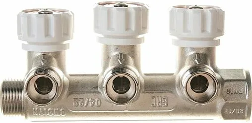 Коллектор регулирующий проходной 3 отвода ¾&quot;в/н x ½&quot;к Valtec VTc.570.N.0503