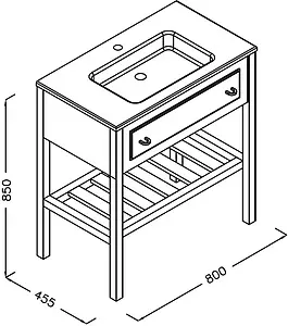 Тумба-умывальник напольная ISVEA Terra 80 серый 21TRS085080I+ Тумба-умывальник напольная ISVEA Terra 80 серый 21TRS085080I+, 2