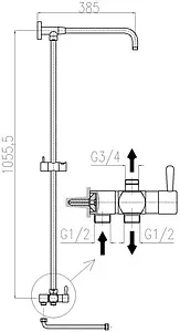 Душевая штанга Rav Slezak хром SD0112 Душевая штанга Rav Slezak хром SD0112, 2