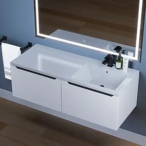 Тумба-умывальник подвесная Uperwood Tanos 120 R белый с графитовыми вставками 291021018 Тумба-умывальник подвесная Uperwood Tanos 120 R белый с графитовыми вставками 291021018, 5