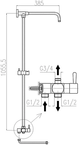 Душевая штанга Rav Slezak хром SD0112