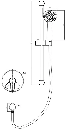 Смеситель для душа скрытого монтажа D&amp;K Rhein Marx хром DA1395201