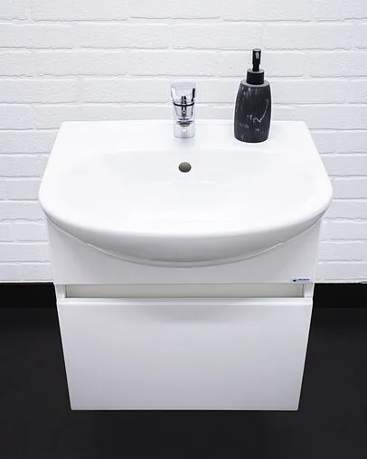 Тумба-умывальник подвесная Айсберг Классик 50 белый DA3005T+4607152360141