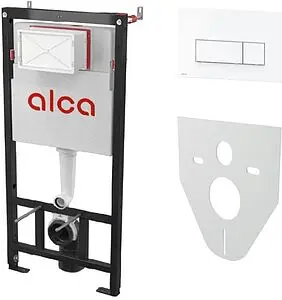 Инсталляция для подвесного унитаза Set 4 в 1 AlcaPlast Sadromodul AM101/1120-4:1 RU M570-0001 с кнопкой белый Инсталляция для подвесного унитаза Set 4 в 1 AlcaPlast Sadromodul AM101/1120-4:1 RU M570-0001 с кнопкой белый, 1
