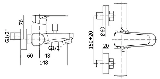 Смеситель для ванны Paffoni Sly хром SY022CR