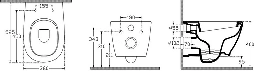 Унитаз подвесной ISVEA Soluzione II белый 10MY02001