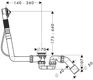 Слив-перелив для ванны Kaldewei 4040 белый 687670010001 Слив-перелив для ванны Kaldewei 4040 белый 687670010001, 2