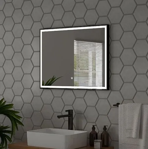 Зеркало с подсветкой Continent Aralia Led 80x60 чёрный ЗЛП1126