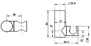 Держатель ручного душа Villeroy&Boch Universal хром TVC00045800061, 2