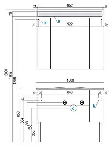 Шкаф-зеркало Aquaton Блент 100 белый 1A166502BL010, 2