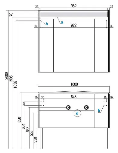 Шкаф-зеркало Aquaton Блент 100 белый 1A166502BL010