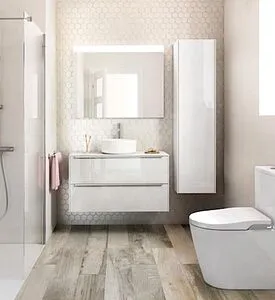 Тумба-умывальник подвесная Roca Inspira 80 белый глянец 851080806+ Тумба-умывальник подвесная Roca Inspira 80 белый глянец 851080806+, 4