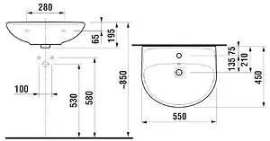 Раковина Jika Lyra Plus 55 белый 8143820001049, 2