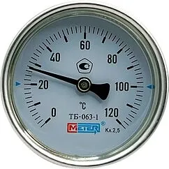 Термометр биметаллический Meter ТБ-063-1 63мм 120°С гильза 60мм ½" 01657 Термометр биметаллический Meter ТБ-063-1 63мм 120°С гильза 60мм ½" 01657