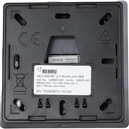 Проводной комнатный терморегулятор 24В Rehau Nea Smart 2.0 HBB черный 13280051003