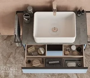 Тумба-умывальник подвесная Roca Domi 80 небесный синий ZRU9307871+ Тумба-умывальник подвесная Roca Domi 80 небесный синий ZRU9307871+, 3