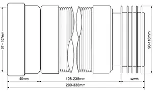 Гофра для унитаза Mc Alpine 200-330мм MRWC-F20R Гофра для унитаза Mc Alpine 200-330мм MRWC-F20R, 2