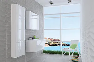 Шкаф-пенал подвесной двухстворчатый Aquaton Ондина 50 белый 1A175803OD010 Шкаф-пенал подвесной двухстворчатый Aquaton Ондина 50 белый 1A175803OD010, 5