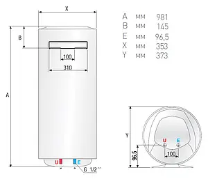 Водонагреватель накопительный электрический Ariston ABS PRO ECO INOX PW 65 V Slim 3700330 Водонагреватель накопительный электрический Ariston ABS PRO ECO INOX PW 65 V Slim 3700330, 5