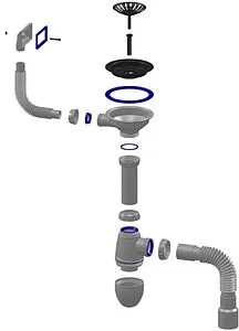 Сифон бутылочный для мойки с переливом Unicorn В422 Сифон бутылочный для мойки с переливом Unicorn В422, 4