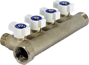 Коллектор запорный проходной 4 отвода ¾&quot;в/н x ½&quot;к Uni-fitt 420N3240, 4