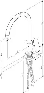 Смеситель для кухни с подключением к фильтру Am.Pm Like сатин F8007711, 2