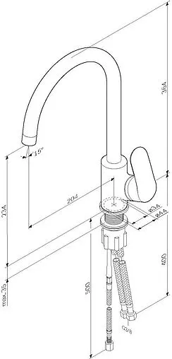 Смеситель для кухни с подключением к фильтру Am.Pm Like сатин F8007711