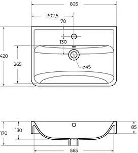 Раковина BelBagno NEON 60 белый 19060, 2