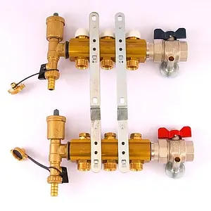 Группа коллекторная без расходомеров 3 отвода 1&quot;в/в x ¾&quot;ек Tiemme 3870030, 5