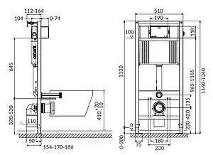 Инсталляция для подвесного унитаза Cersanit Aqua 50 IN-MZ-AQ50-SL-PN-QF-GL-n Инсталляция для подвесного унитаза Cersanit Aqua 50 IN-MZ-AQ50-SL-PN-QF-GL-n, 2