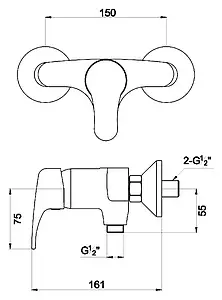 Смеситель для душа Timo Classic хром 0047Y, 2