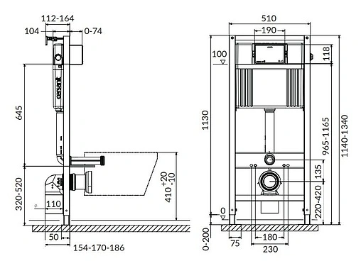 Инсталляция для подвесного унитаза Cersanit Aqua 50 IN-MZ-AQ50-SL-PN-QF-GL-n