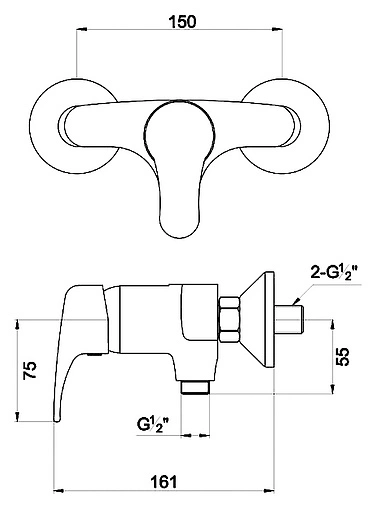 Смеситель для душа Timo Classic хром 0047Y