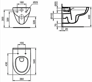 Комплект 3 в 1 Ideal Standard I.Life A RimLS+ I001601 Комплект 3 в 1 Ideal Standard I.Life A RimLS+ I001601, 3