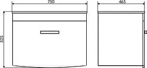 Тумба-умывальник подвесная Comforty Лаура 75-1 белый 00004136347CF Тумба-умывальник подвесная Comforty Лаура 75-1 белый 00004136347CF, 2