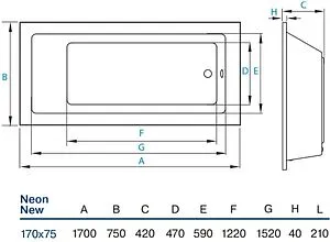 Ванна акриловая Koller Pool Neon new 170х75 Ванна акриловая Koller Pool Neon new 170х75, 2