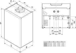Настенный конденсационный газовый котел двухконтурный турбированный 36кВт Vaillant ecoTEC plus VUW 36CS/1-5 (N-INT4) 0010024670 Настенный конденсационный газовый котел двухконтурный турбированный 36кВт Vaillant ecoTEC plus VUW 36CS/1-5 (N-INT4) 0010024670, 2
