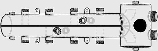 Распределительный коллектор 4 контура с гидрострелкой 1¼&quot;н x 1&quot;н Север-R-Т4 1945061