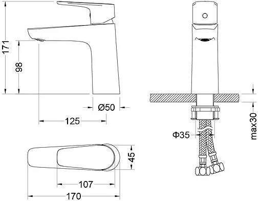 Смеситель для раковины Aquatek Бетта хром AQ1110CR Смеситель для раковины Aquatek Бетта хром AQ1110CR
