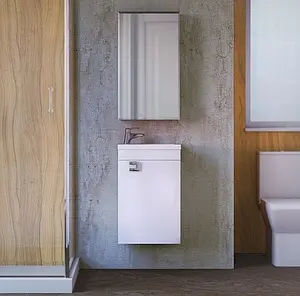 Тумба-умывальник подвесная Raval Kub 40 белый Kub.01.40/P/W+Kub.08.40/W Тумба-умывальник подвесная Raval Kub 40 белый Kub.01.40/P/W+Kub.08.40/W, 4