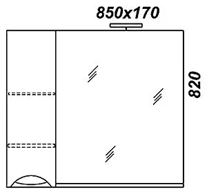 Шкаф-зеркало Aqwella Line 85 L белый Li.02.08, 2