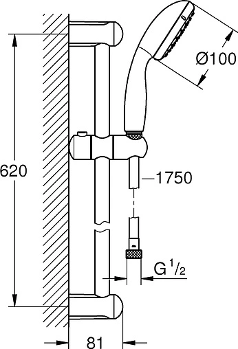 Душевая стойка Grohe Tempesta New 100 II хром 27598001